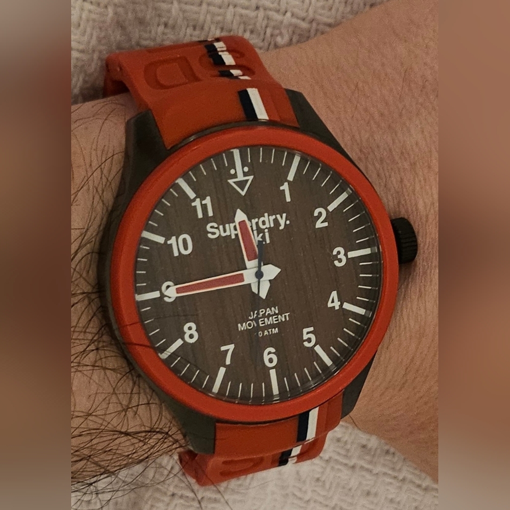 [SOLD] Superdry Professional Ski Watch with Red Silicon Strap SYG185R